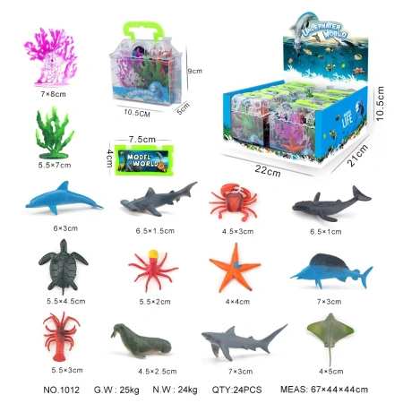 Cross-border simulation mini Marine life animal model Children's cognitive bucket set Lemon Shark Hammerhead Shark accessories Cross-border simulation mini Marine life animal model Children's cognitive bucket set Lemon Shark Hammerhead Shark accessories